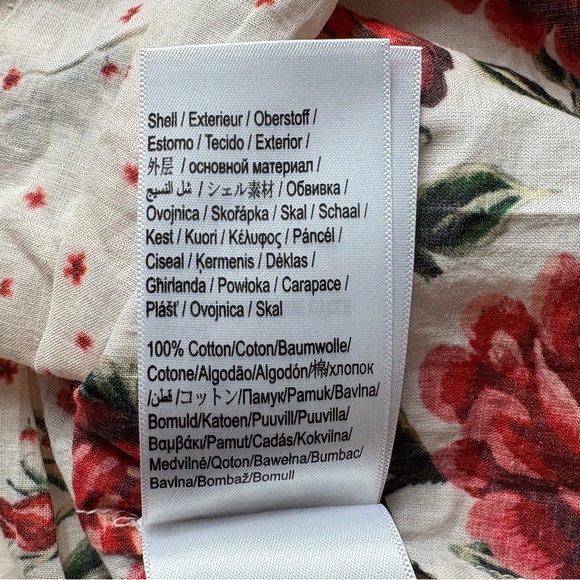 NWT Farm Rio x Anthropologie Vibrant Red Floral Wrap Top Size S Puff Sleeve - Picture 11 of 14